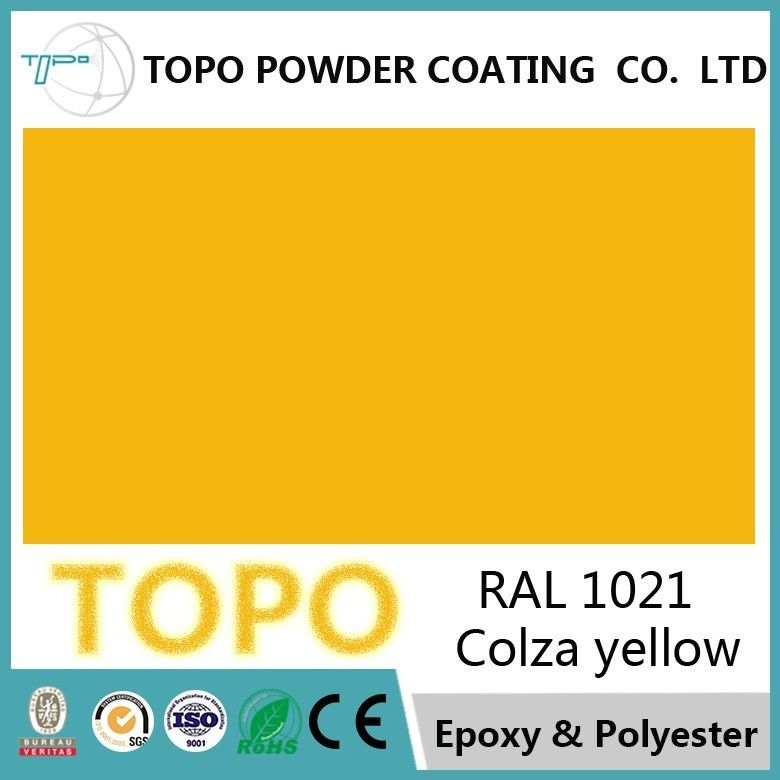 Ελεύθερο χρώμα RAL 1021 επιστρώματος σκονών πολυεστέρα TGIC κίτρινο χρώμα ελαίου κολζά